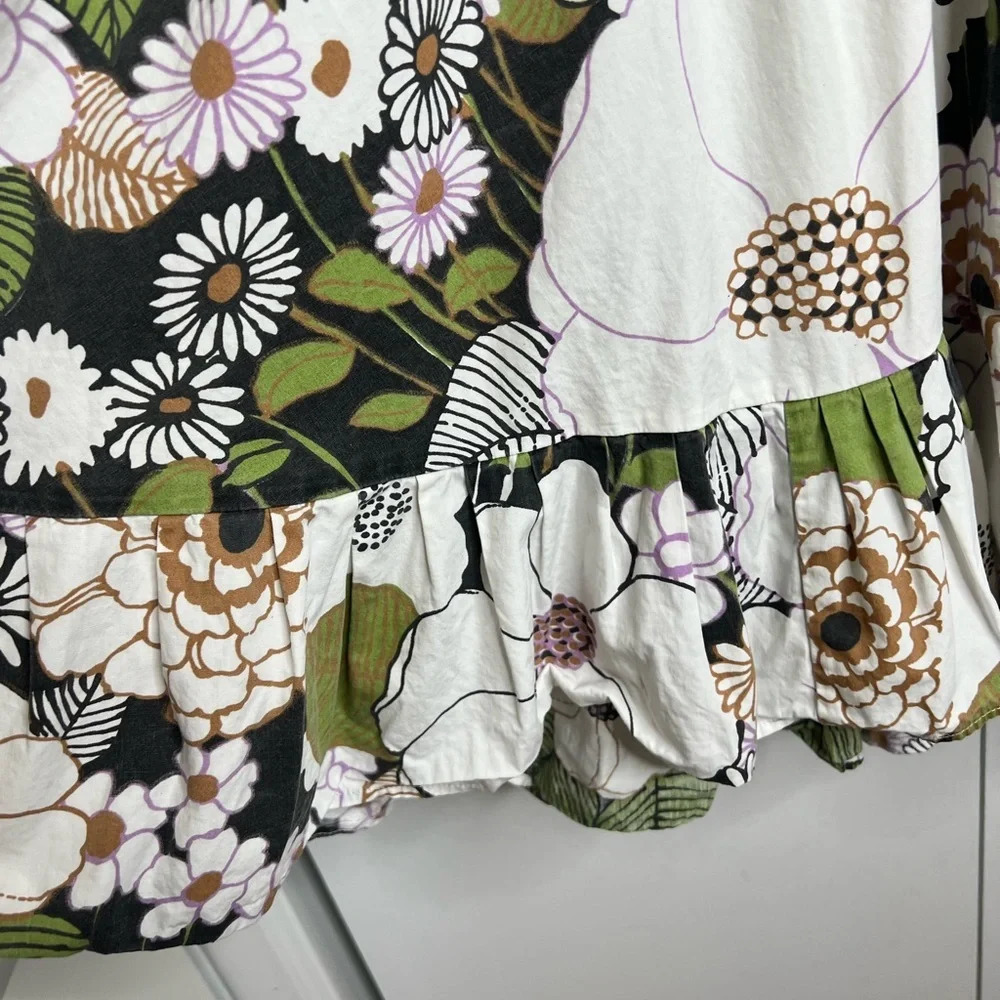 MAJE- Ruffled floral-print cotton-poplin mini dress Size 34 (XS)  RTR - Picture 7 of 12